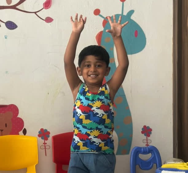 A child in the clinic’s colourful waiting area